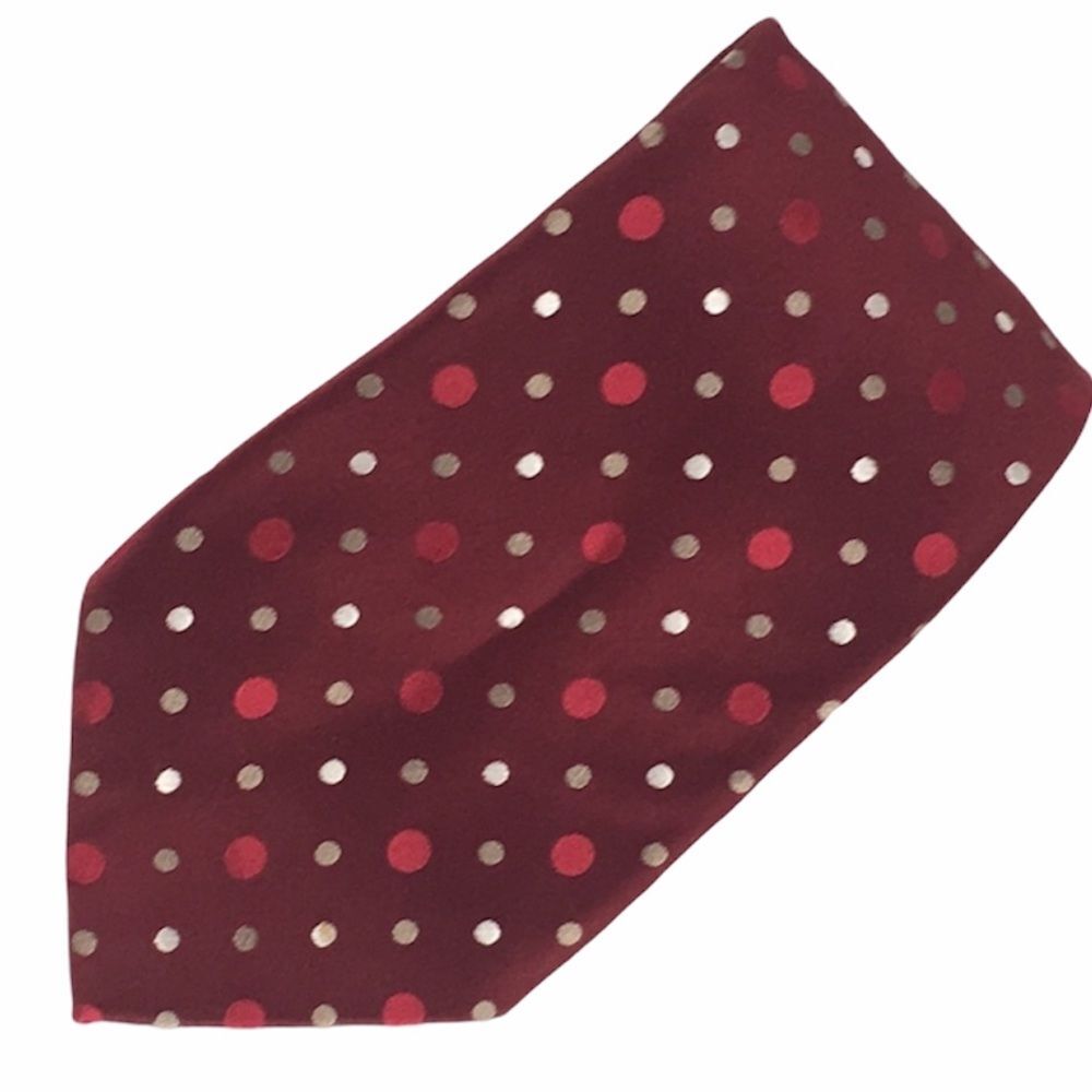 Geoffrey Beene Polka Dot Tie Burgundy Red